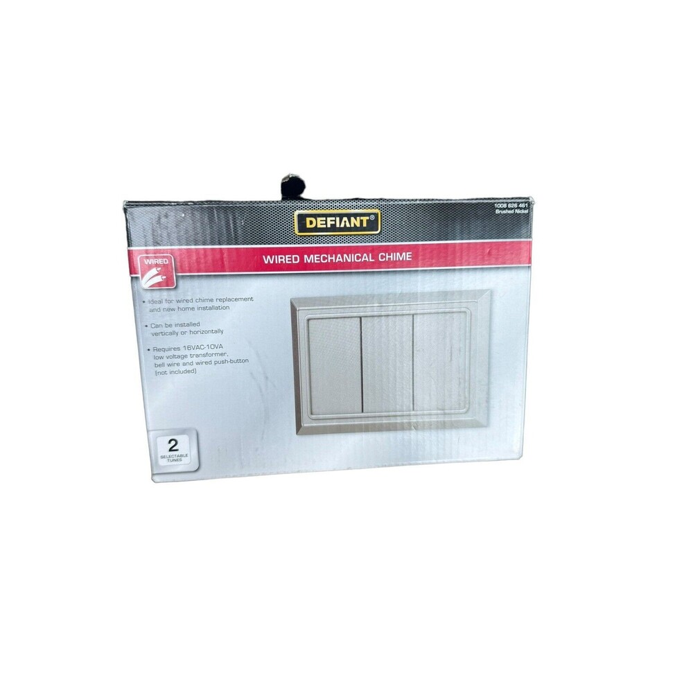 The Defiant Wired Door Chime Brushed Nickel Model 18000040 "Fast Shipping"